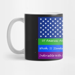 gay pride flag with pledge of allegiance Mug